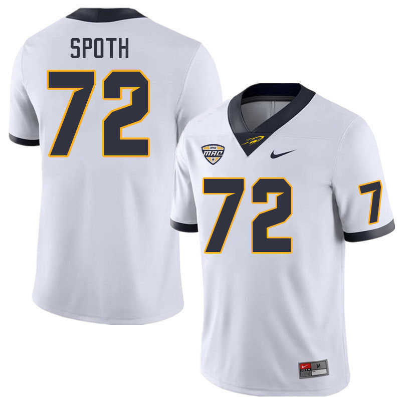 Toledo Rockets #72 Ethan Spoth College Football Jerseys Stitched Sale-White
